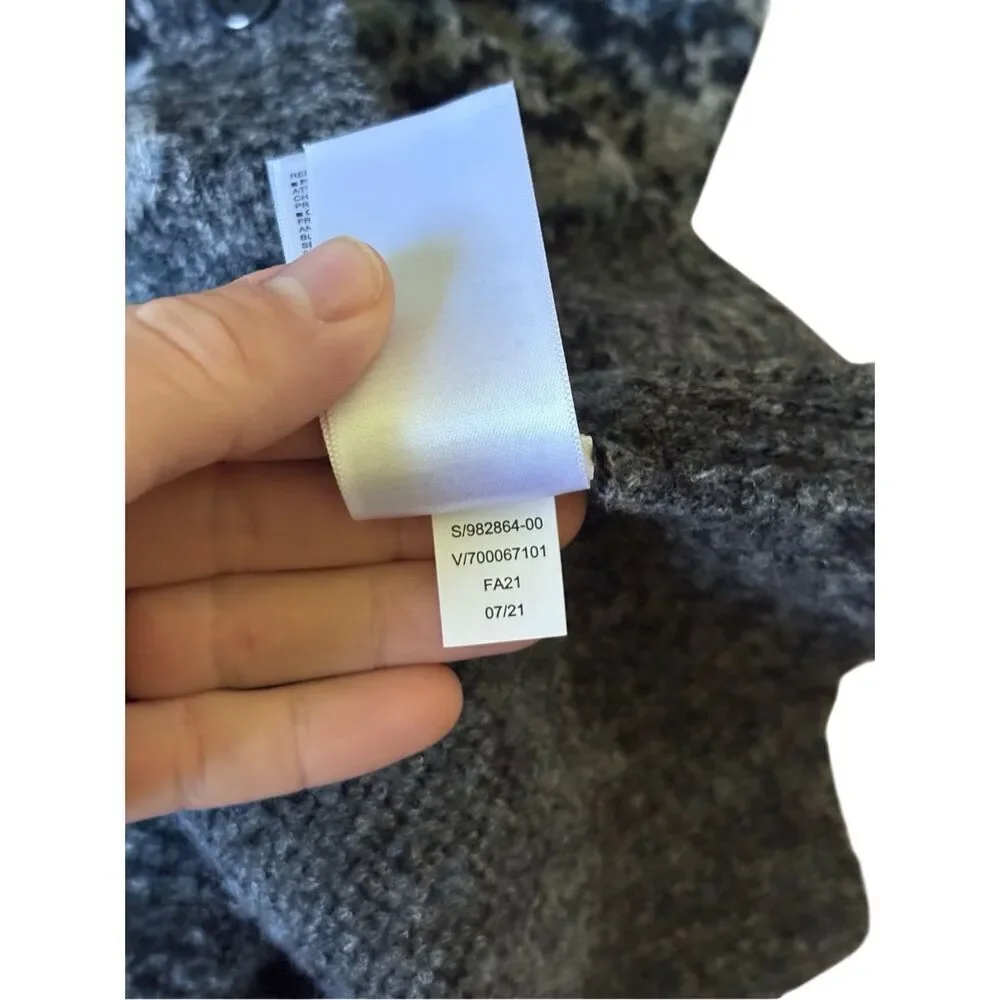 Athleta Cardigan Merino Wool Blend size XXS Fog Camo Cool Button Front Gray Blue